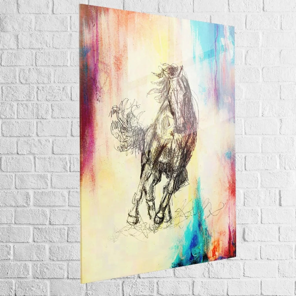 Tableau cheval abstrait impression HD fabrication allemande