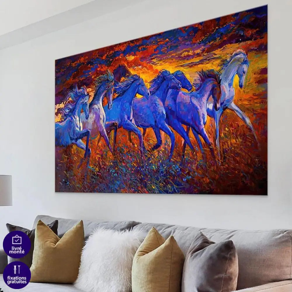 Tableau Chevaux Colorés - Montableaudeco