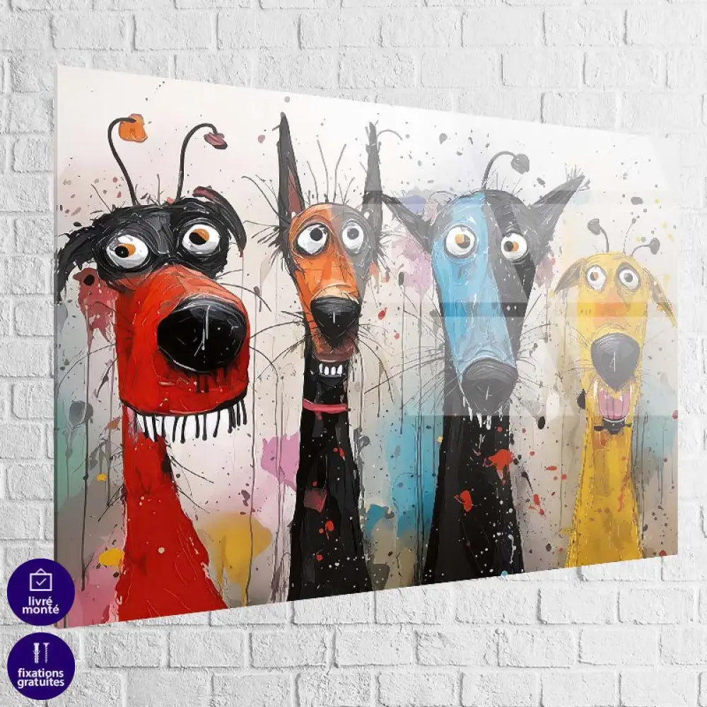 Tableau Chien Crazy Dogs 40x60cm / Plexiglas Tableau Chien