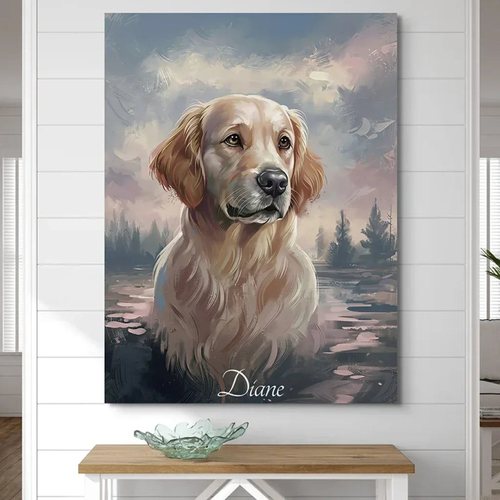 portrait de chien style peinture à l’huile sur toile