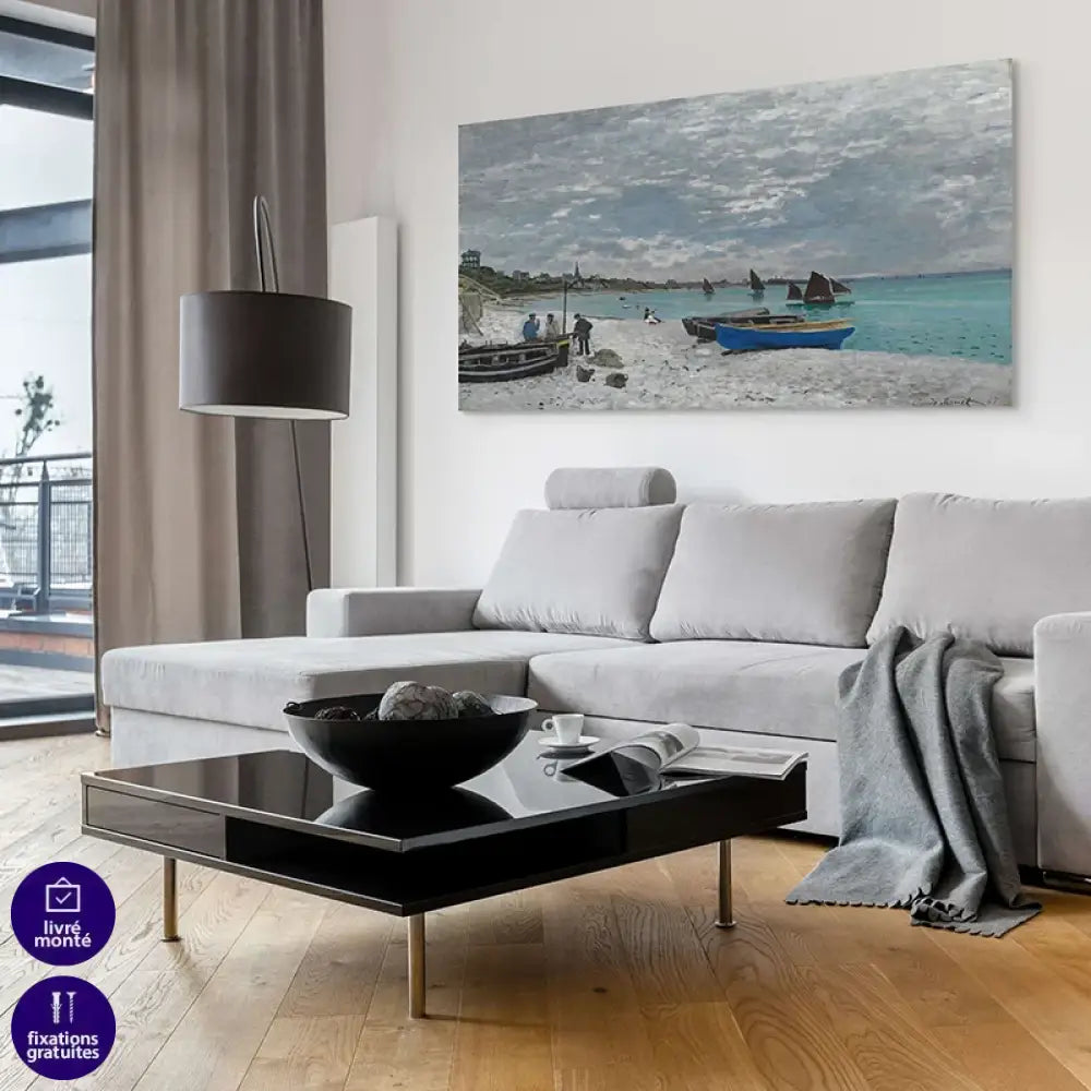 Reproduction peinture Claude Monet 1867 plage Normandie Sainte-Adresse