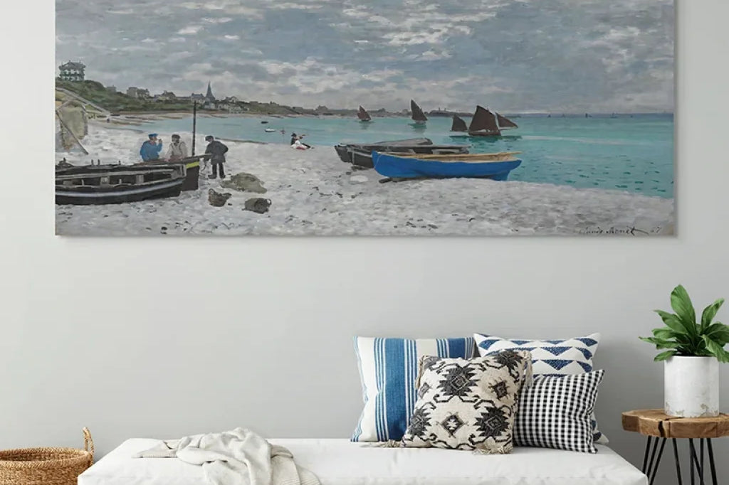 Tableau Claude Monet La Plage de Sainte-Adresse reproduction sur toile