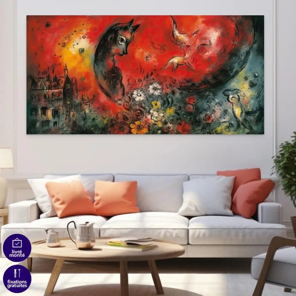 Tableau Contemporain Crépuscule Flamboyant - Montableaudeco
