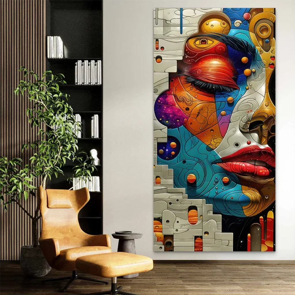 Œuvre d’art colorée style futuriste et artistique