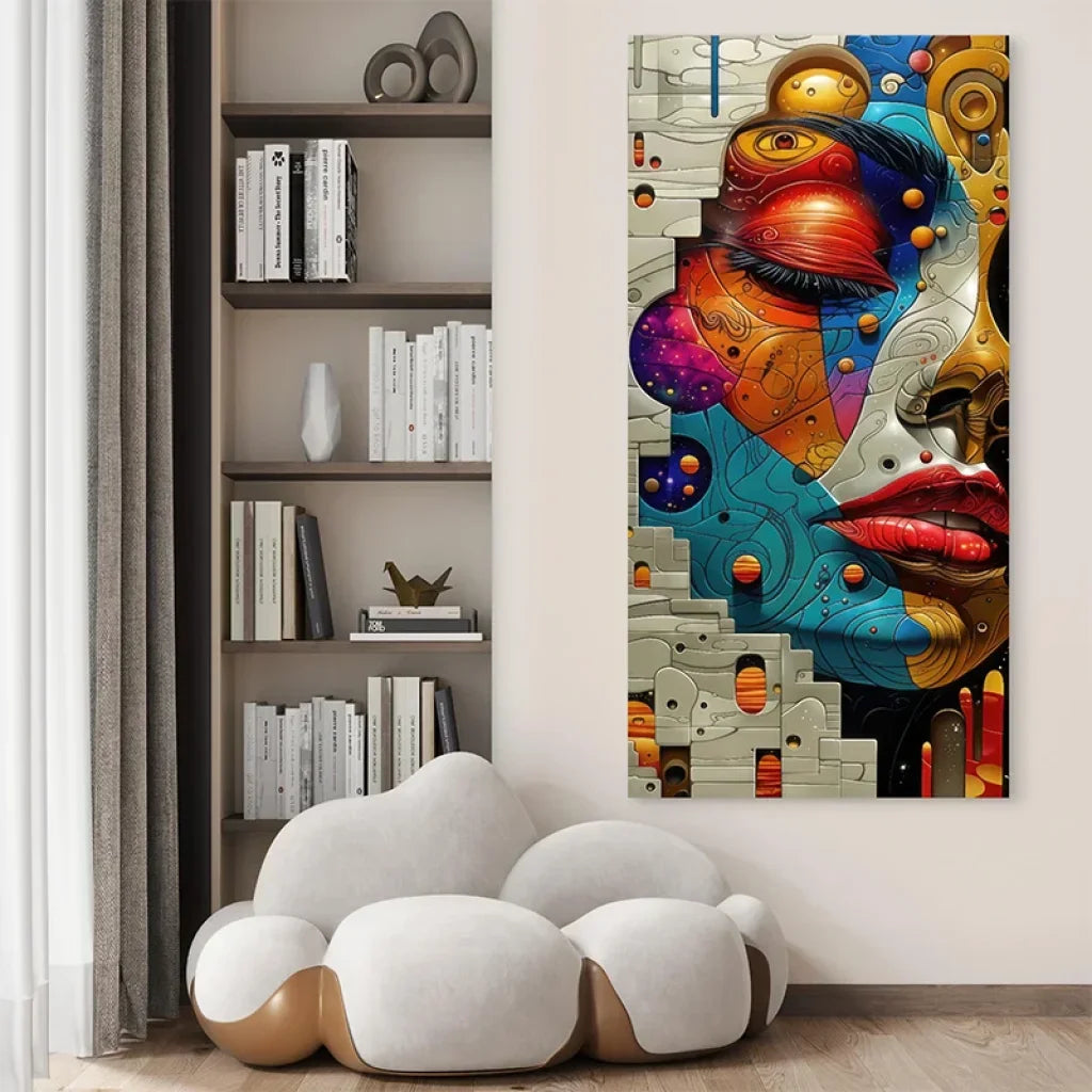 Décoration murale moderne portrait abstrait cosmique