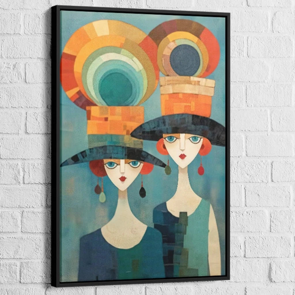 Tableau Contemporain Élégance Géométrique 40x60cm / Cadre Noir Tableau Moderne