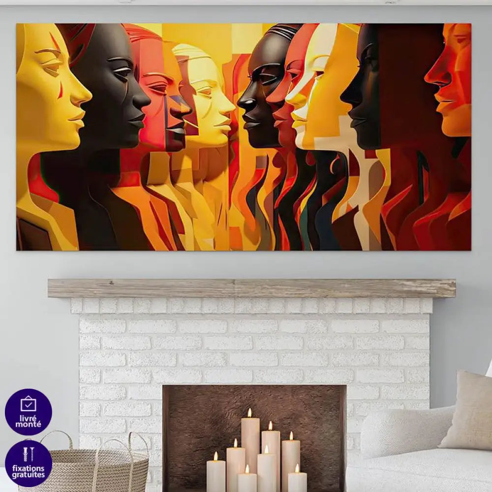 Tableau Contemporain Portrait de Femmes - Montableaudeco