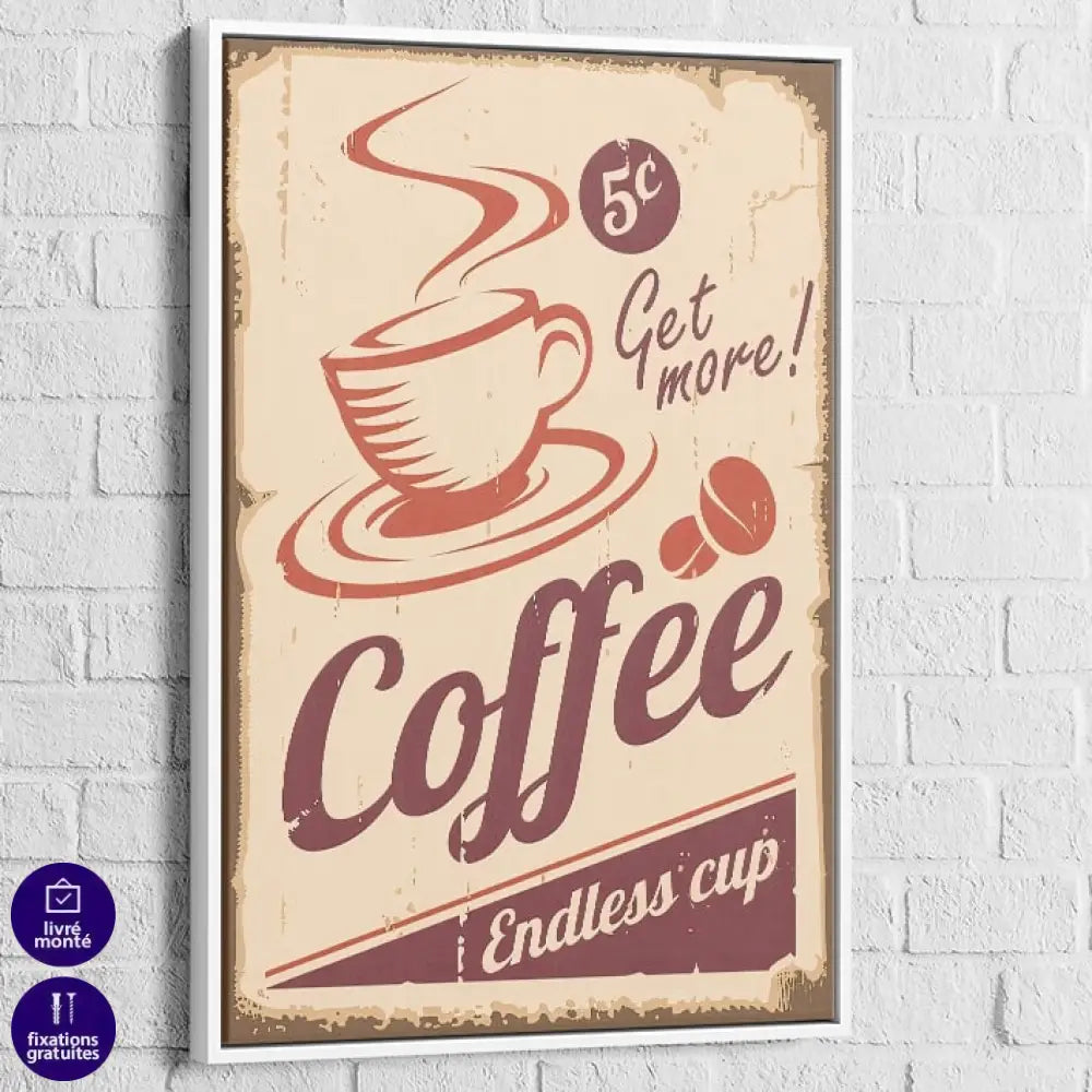 Tableau Cuisine Vintage 60 40x60cm / Cadre Blanc Tableau Cuisine