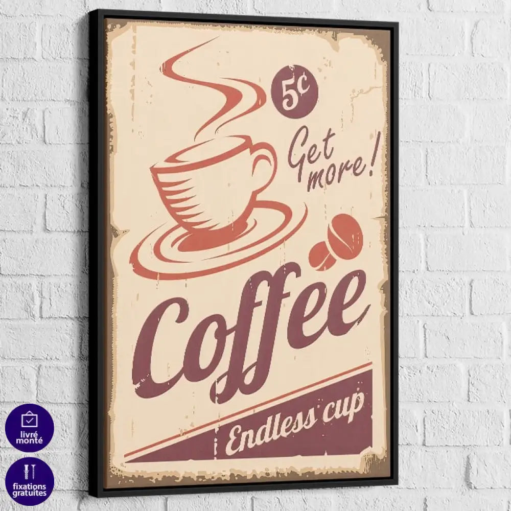 Tableau Cuisine Vintage 60 40x60cm / Cadre Noir Tableau Cuisine