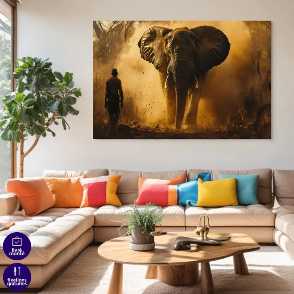 Tableau Éléphant L'Épreuve Sauvage