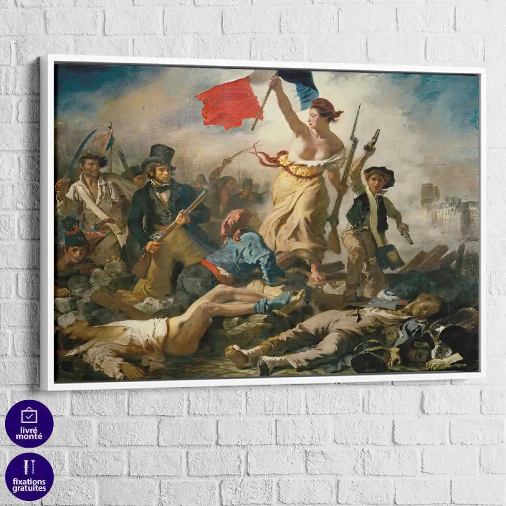 Tableau cadre blanc – chef-d’œuvre de Delacroix pour le salon