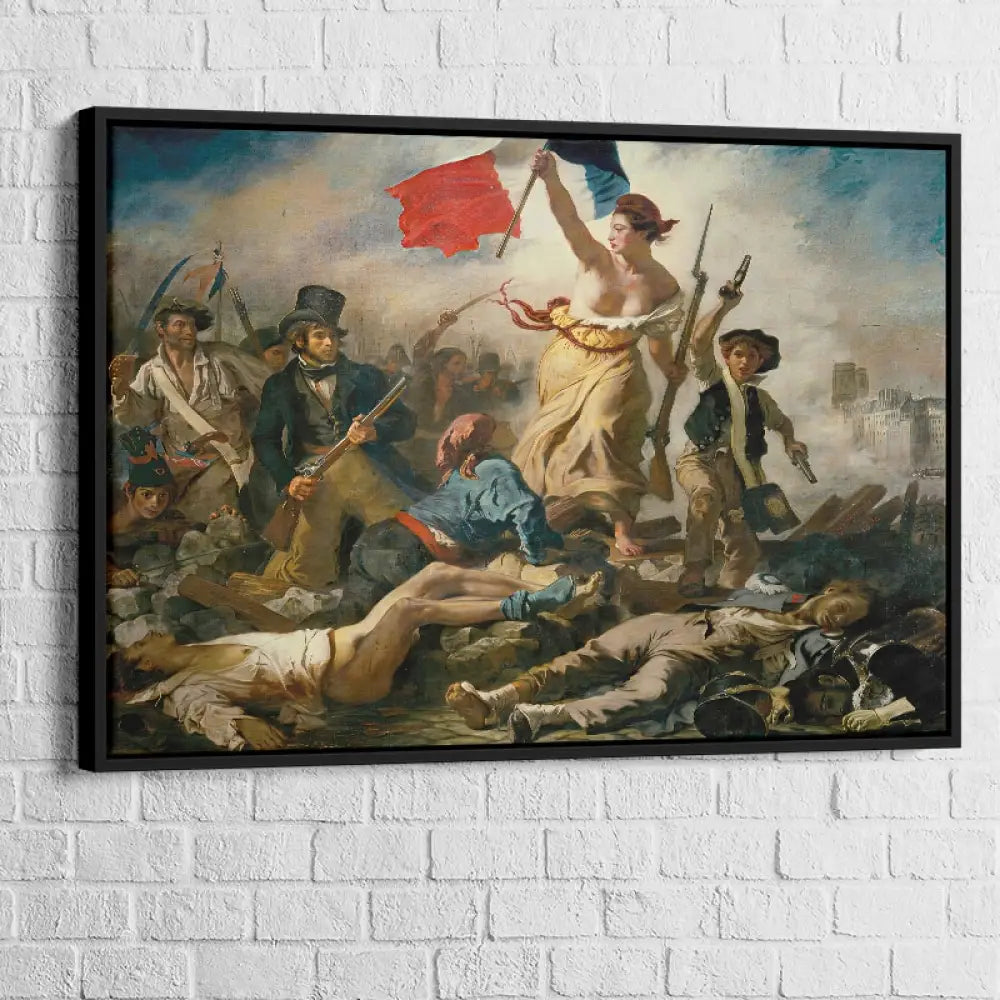 Tableau cadre noir – La Liberté guidant le Peuple, style musée