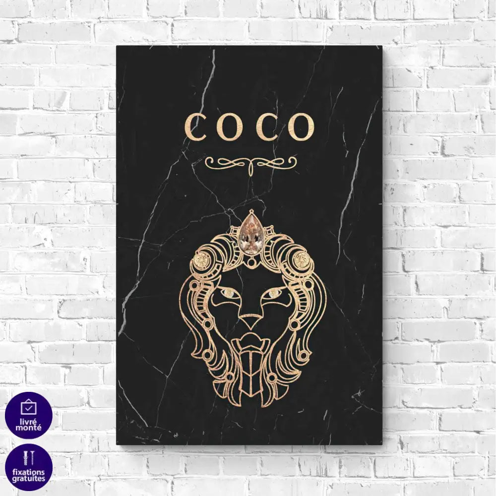 Tableau Fashion Coco Noir et Or 3 Pièces - Montableaudeco