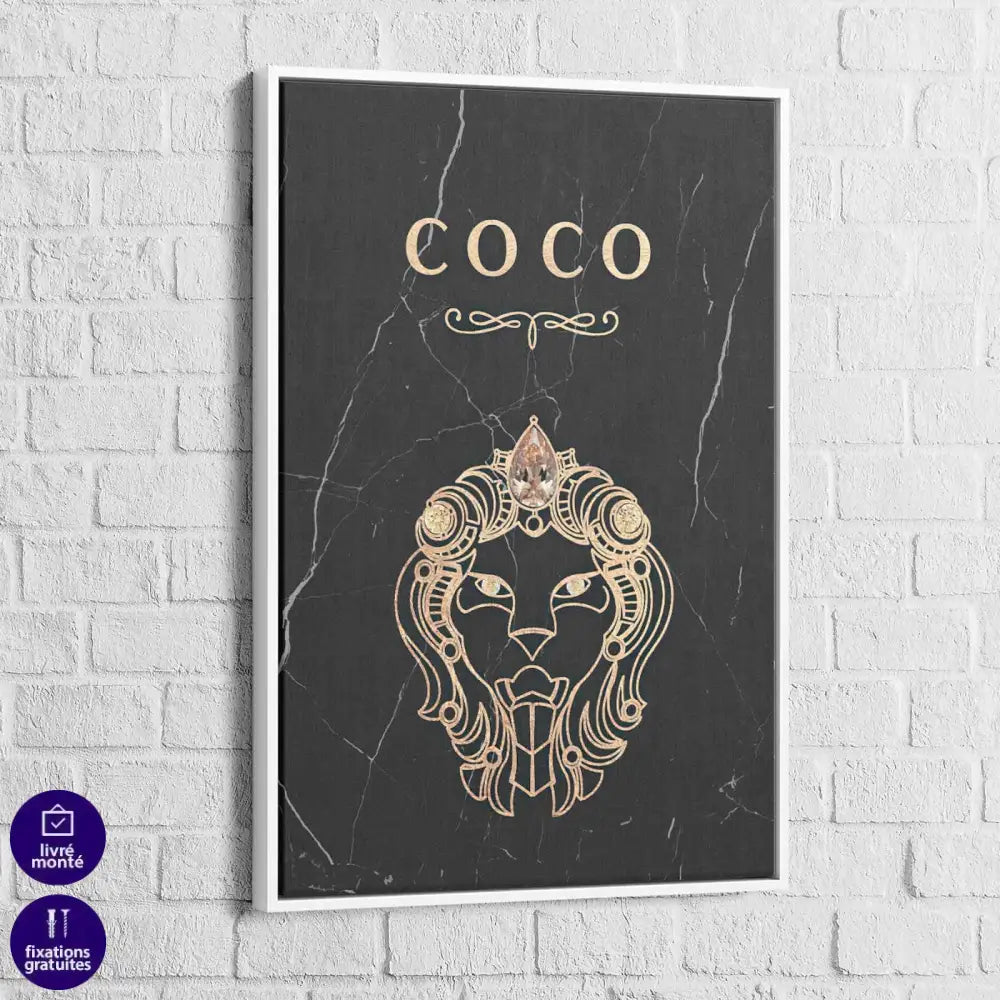 Tableau Fashion Coco Noir et Or 3 Pièces - Montableaudeco