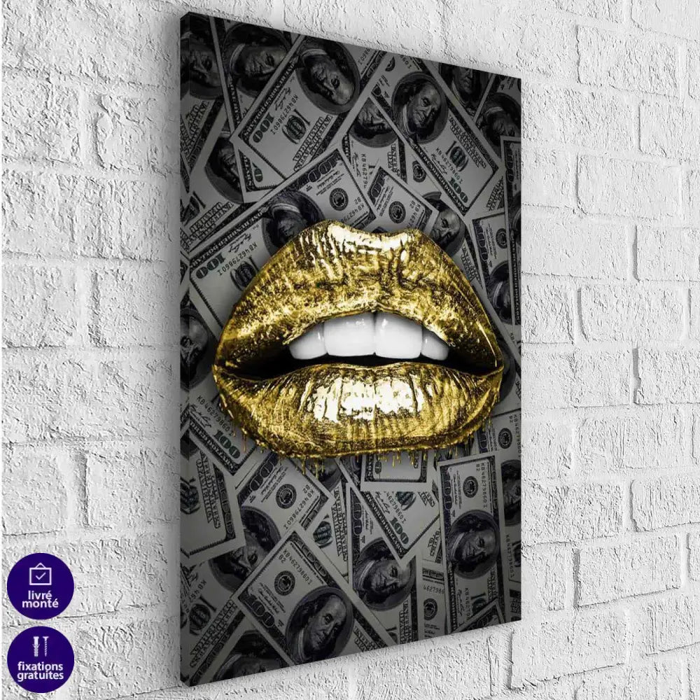 Tableau Fashion Des Dollars et des Lèvres - Montableaudeco