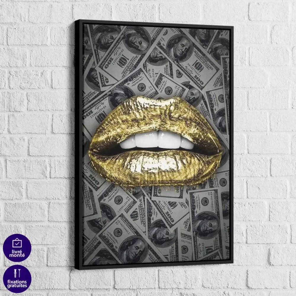 Tableau Fashion Des Dollars et des Lèvres - Montableaudeco