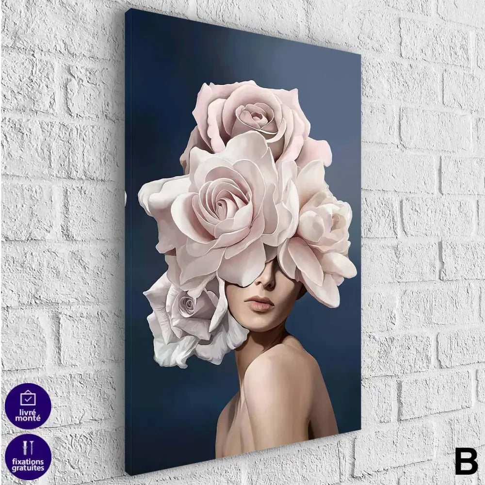 Tableau Fashion Femme Fleur - Montableaudeco