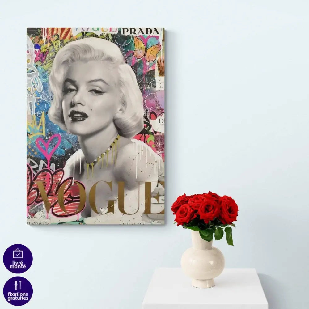 Tableau Fashion Marylin Monroe Vogue - Montableaudeco