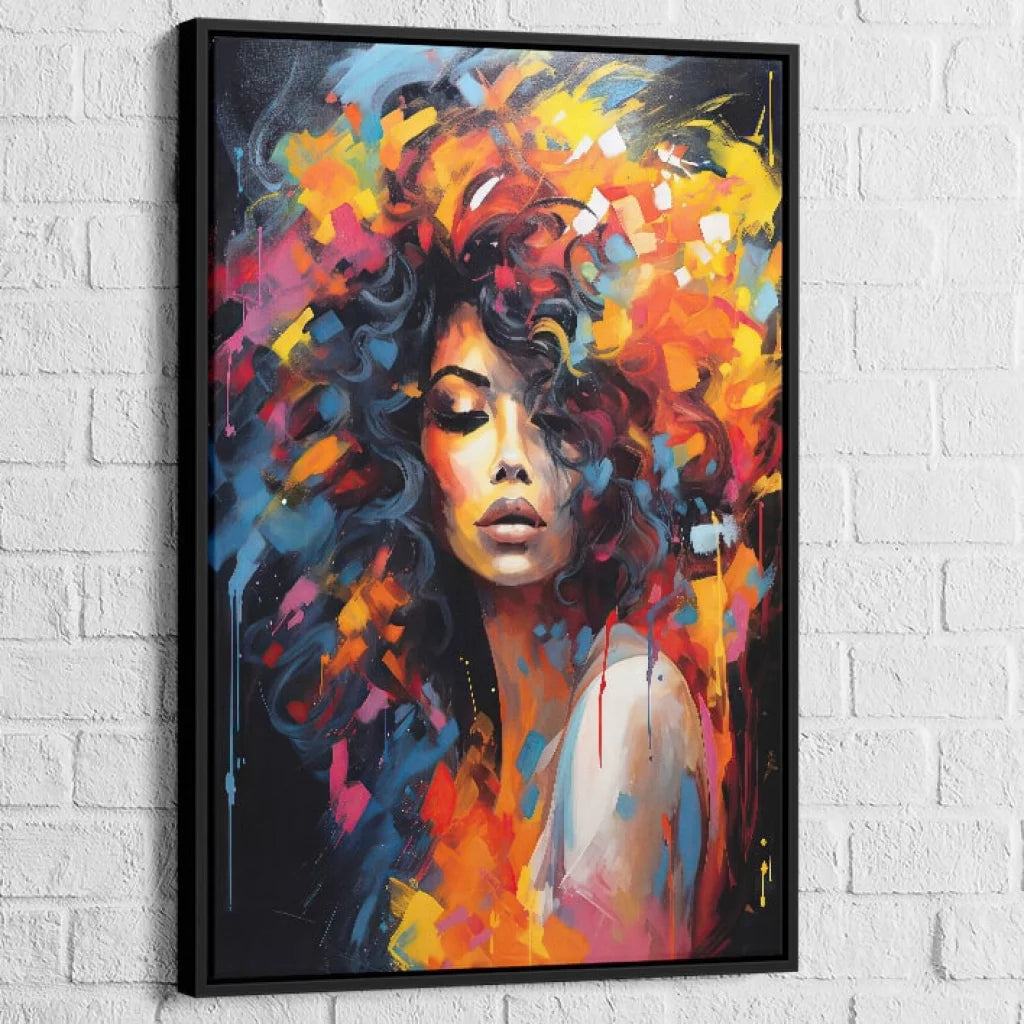 Tableau Femme Black Woman 40x60cm / Cadre Noir Tableau Femme