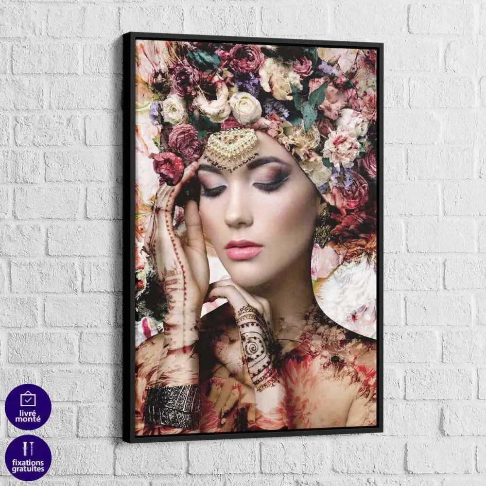 Tableau Femme de Fleurs 3 Pièces - Montableaudeco