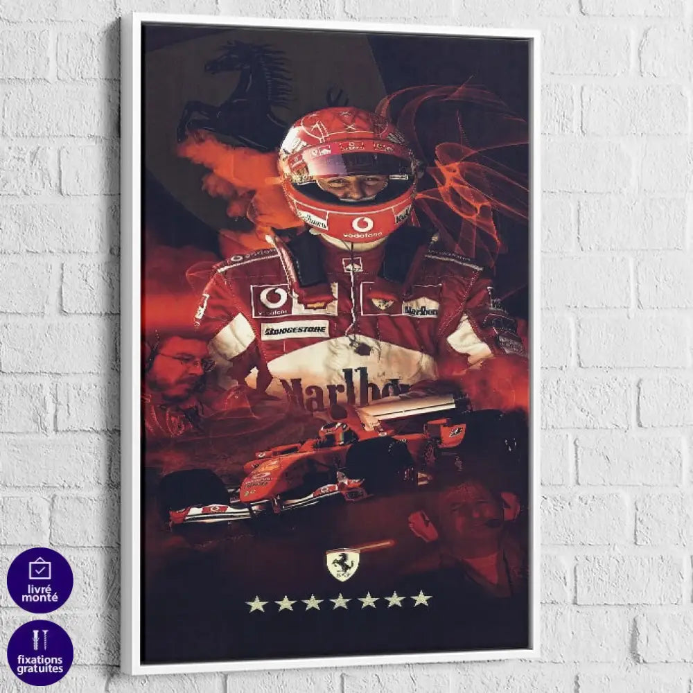 Tableau Ferrari et Schumacher Symbiose de Vitesse 5
