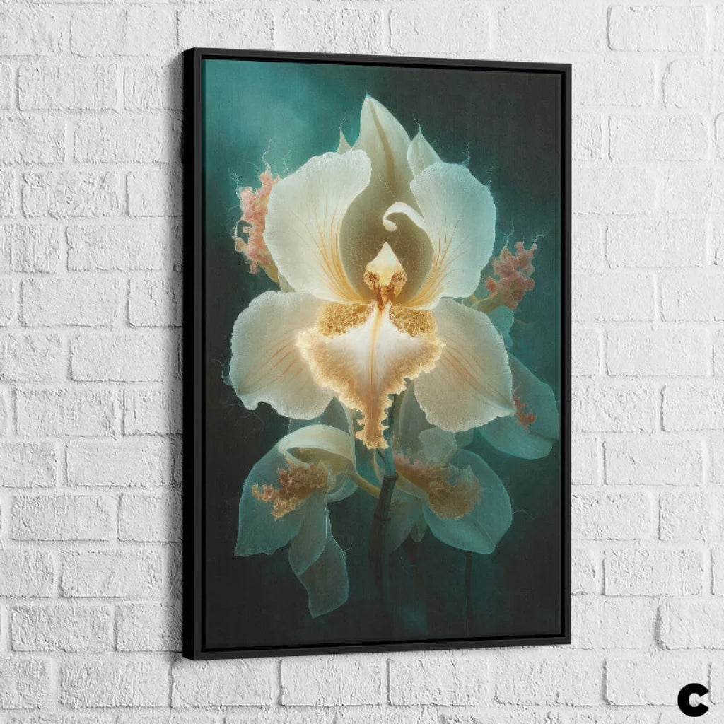 Tableau Fleur Les 3 Fleurs 40x60cm / Cadre noir / C Tableau Fleur