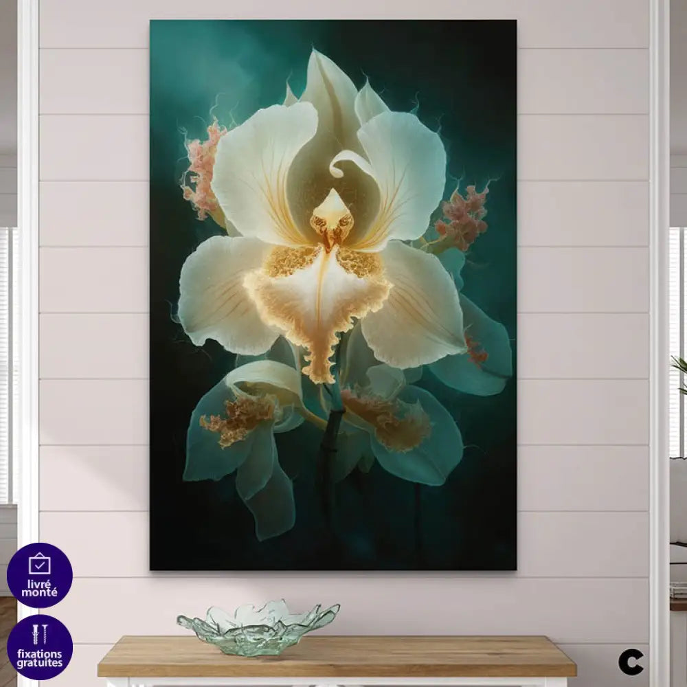 Tableau Fleur Les 3 Fleurs 40x60cm / Toile tendue sur châssis / C Tableau Fleur