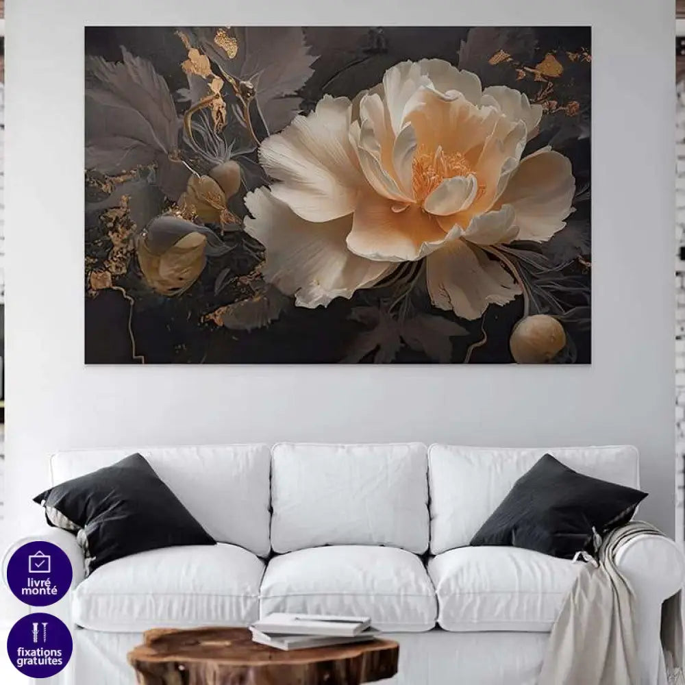 Tableau Fleur | Renaissance Dorée | Offre De Bienvenue -20%