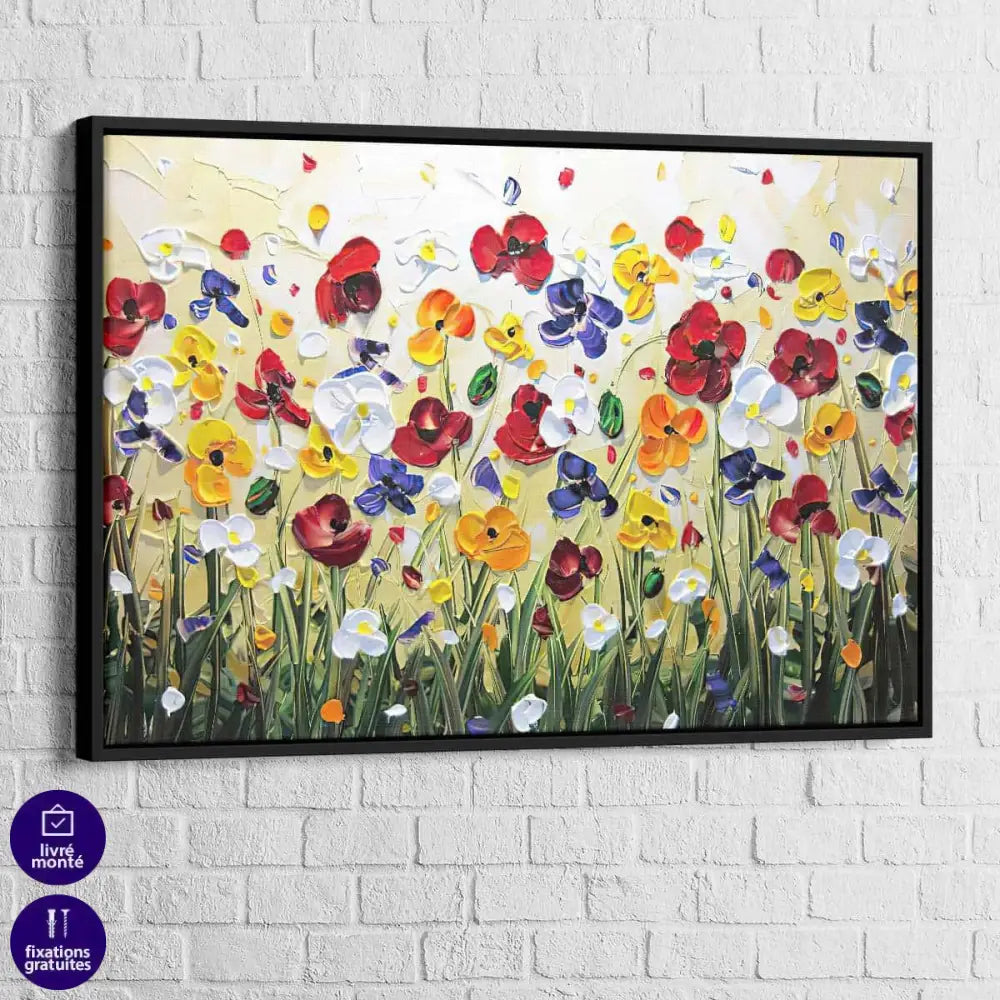 Tableau Fleur Un Champ de Fleurs - Montableaudeco