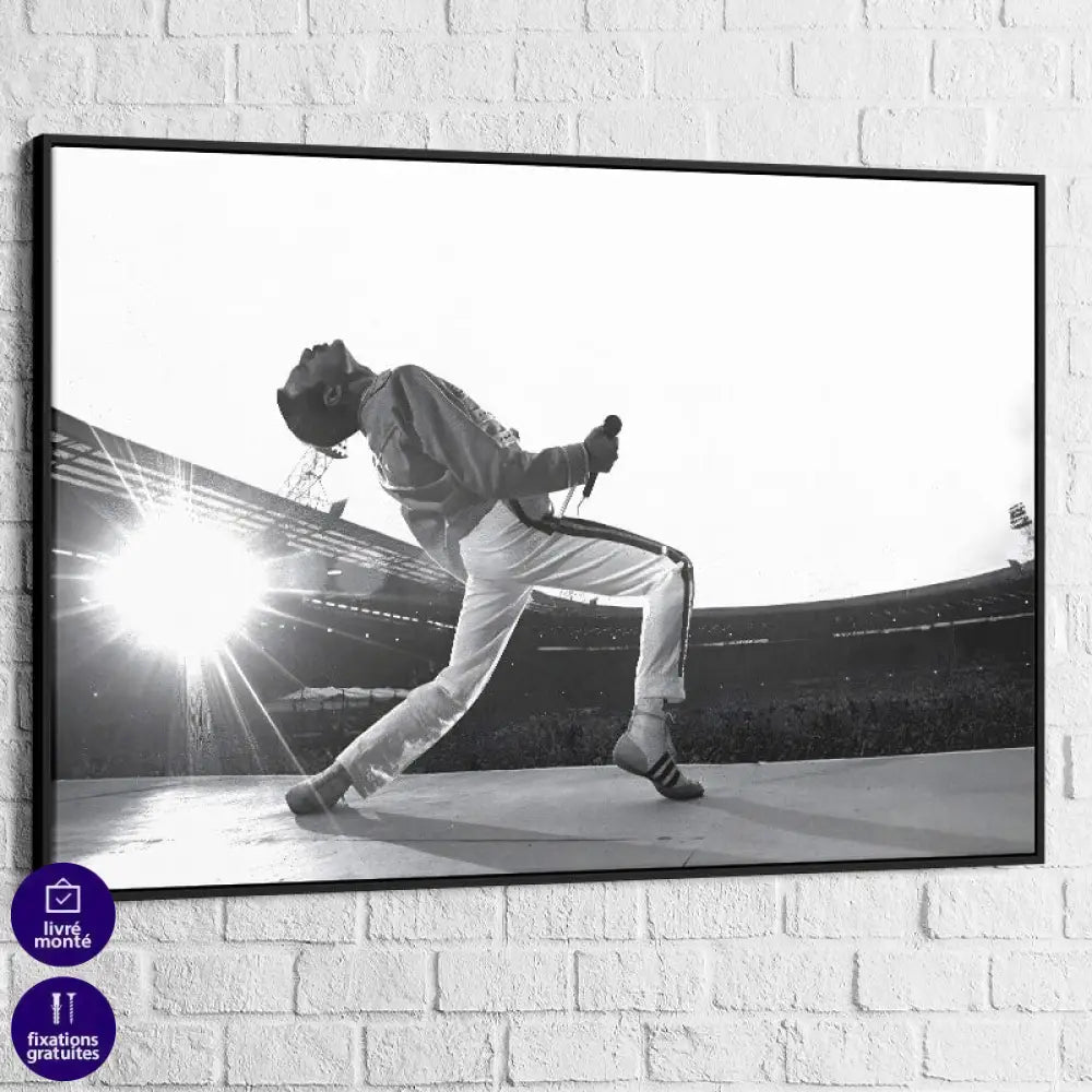 Tableau Freddie Mercury Wembley 40x60cm / Cadre noir Tableau Abstrait