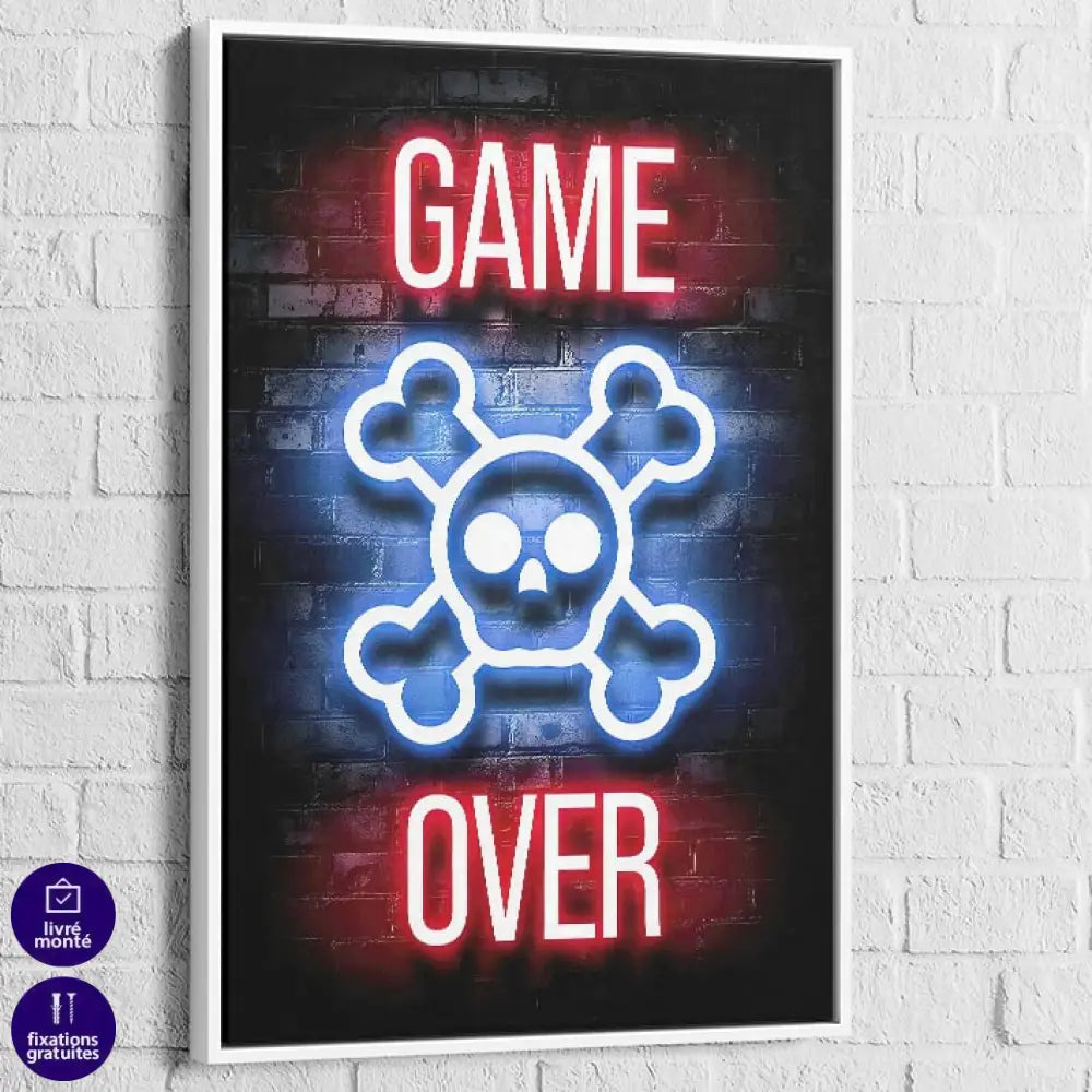 Tableau Gaming Game Over Néon d