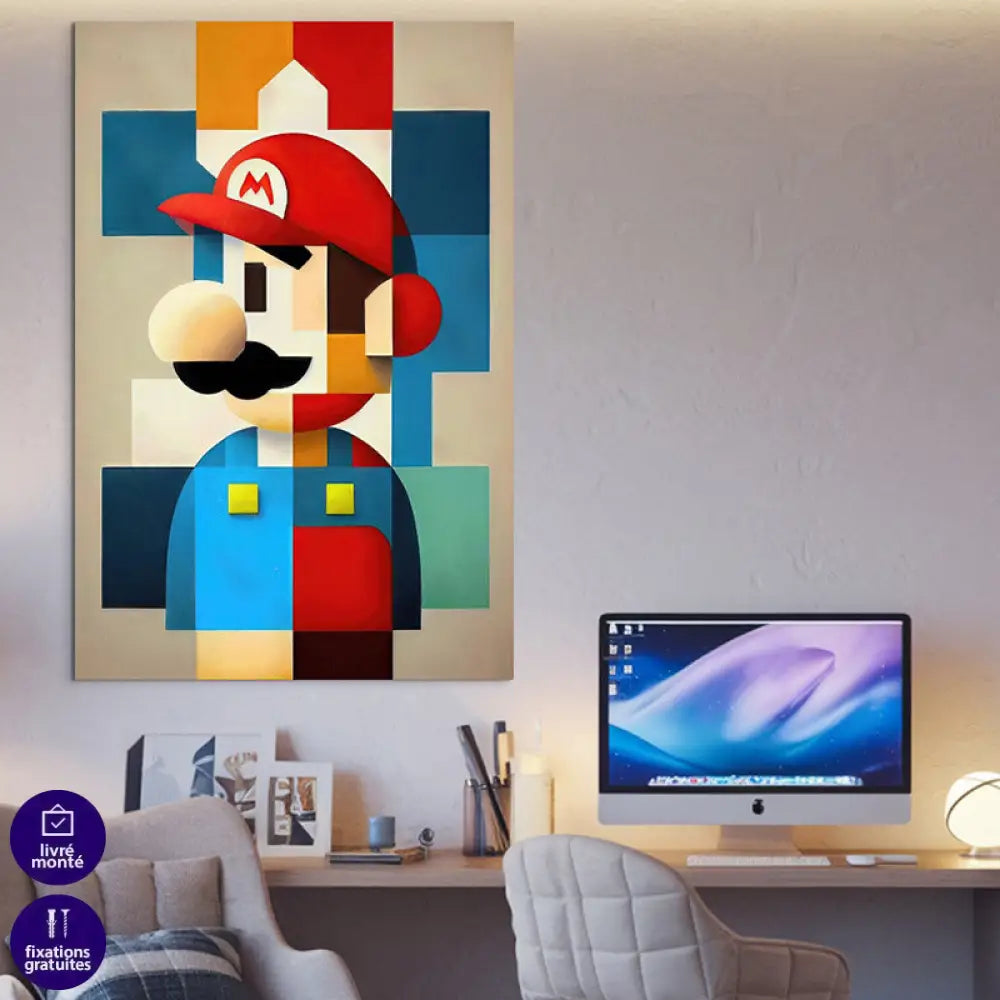Tableau Gaming Mario Mondrian Style 7