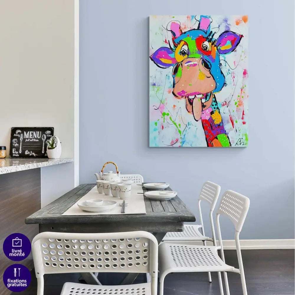 Tableau Girafe Colorée - Montableaudeco