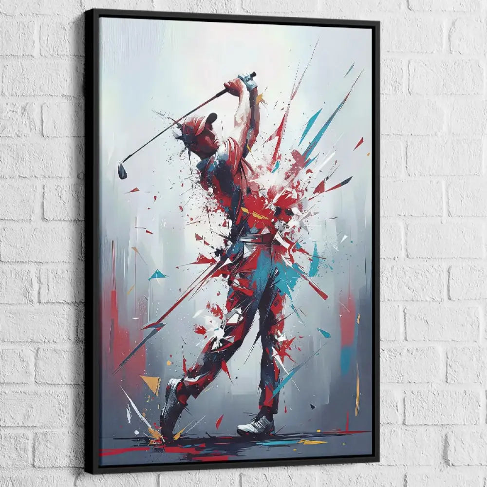 Tableau golf – Swing Explosif, cadre noir