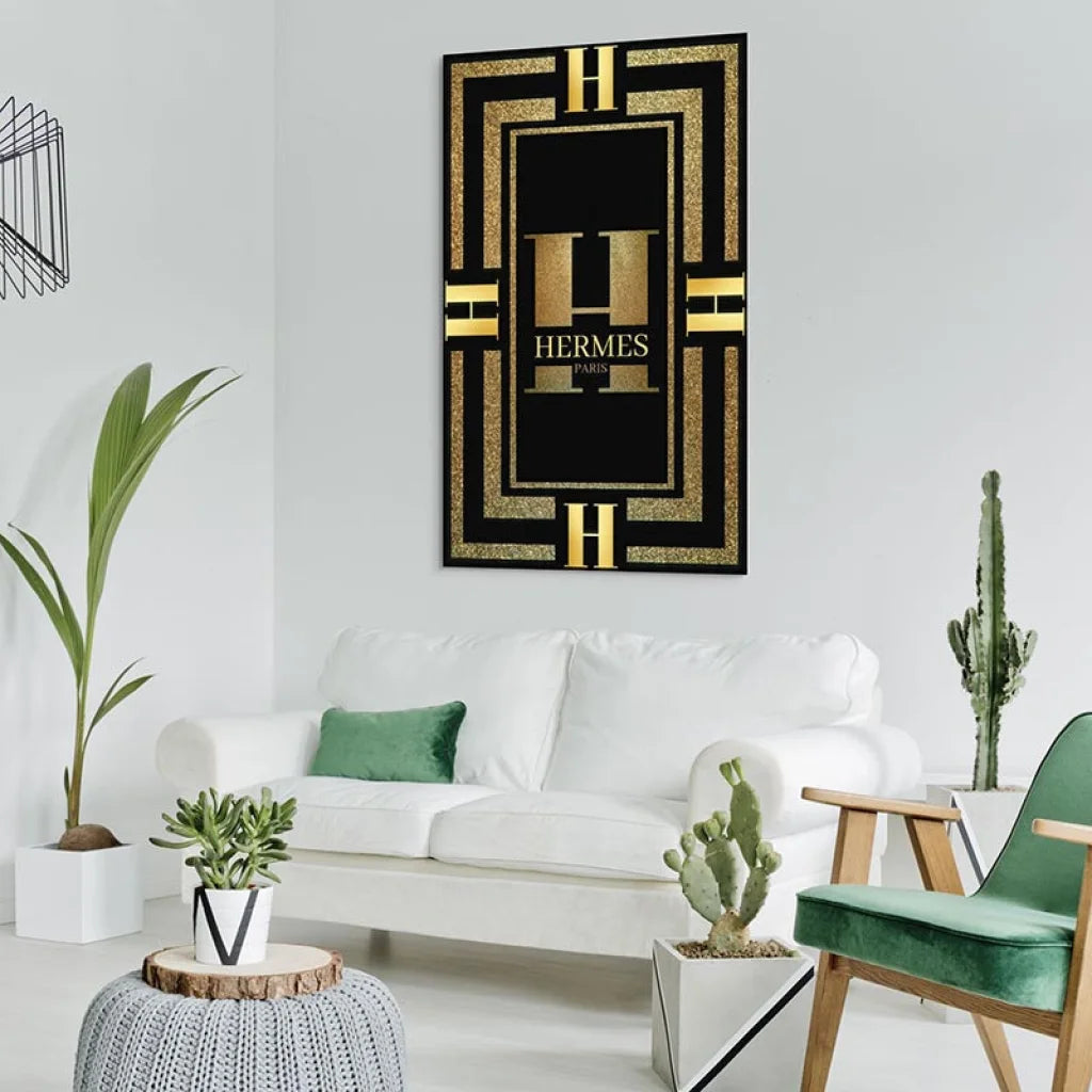 Tableau Hermès Rouge et Or Tableau Luxe