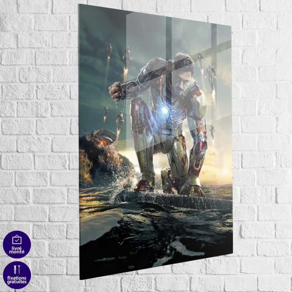 Tableau Iron Man Cœur de Titane 40x60cm / Plexiglas Tableau Marvel