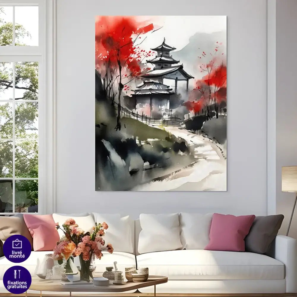 Tableau Japonais Tranquillité d’Automne 40x60cm / Affiche sans cadre Tableau Japonais