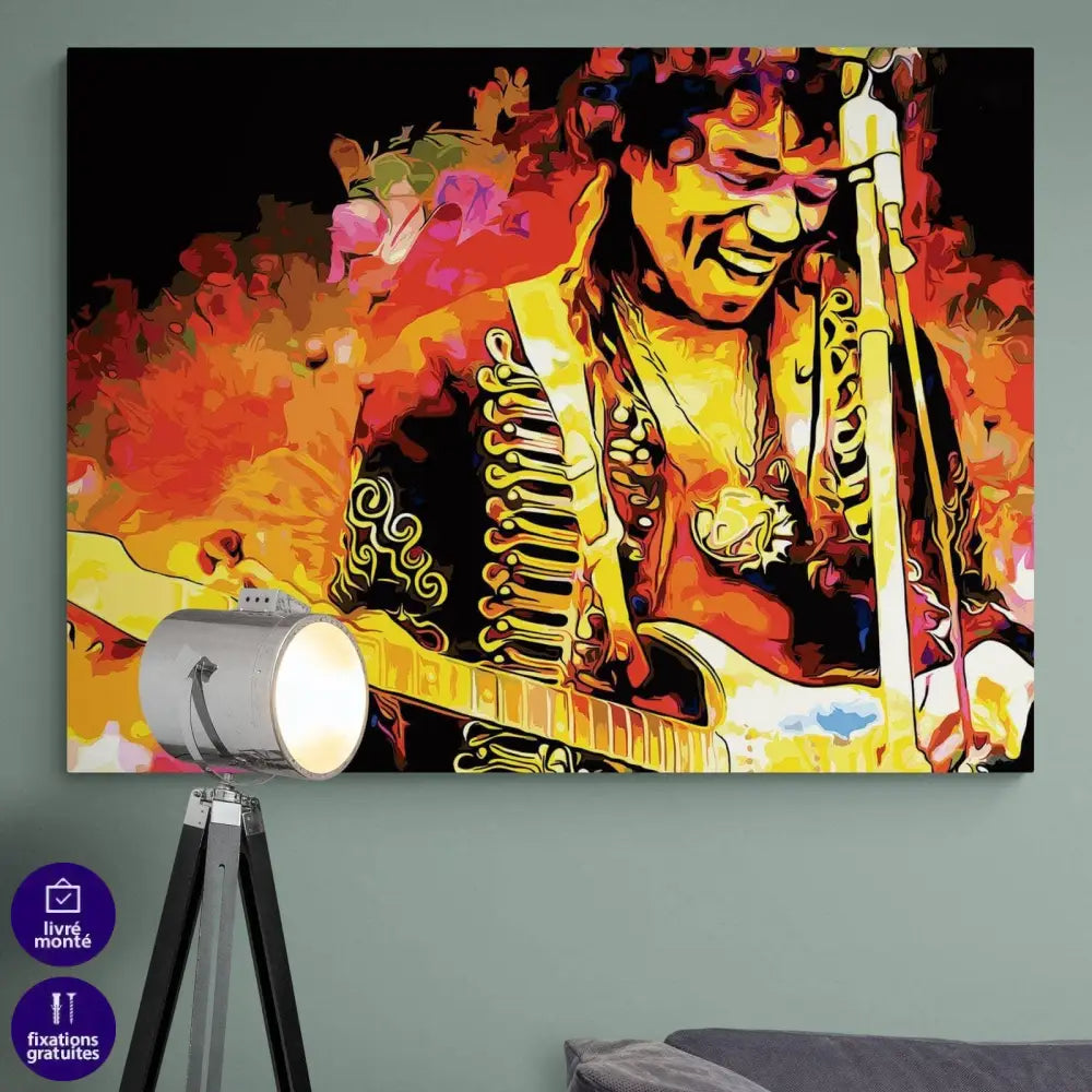Tableau Jimi Hendrix Guitar Héros - Montableaudeco