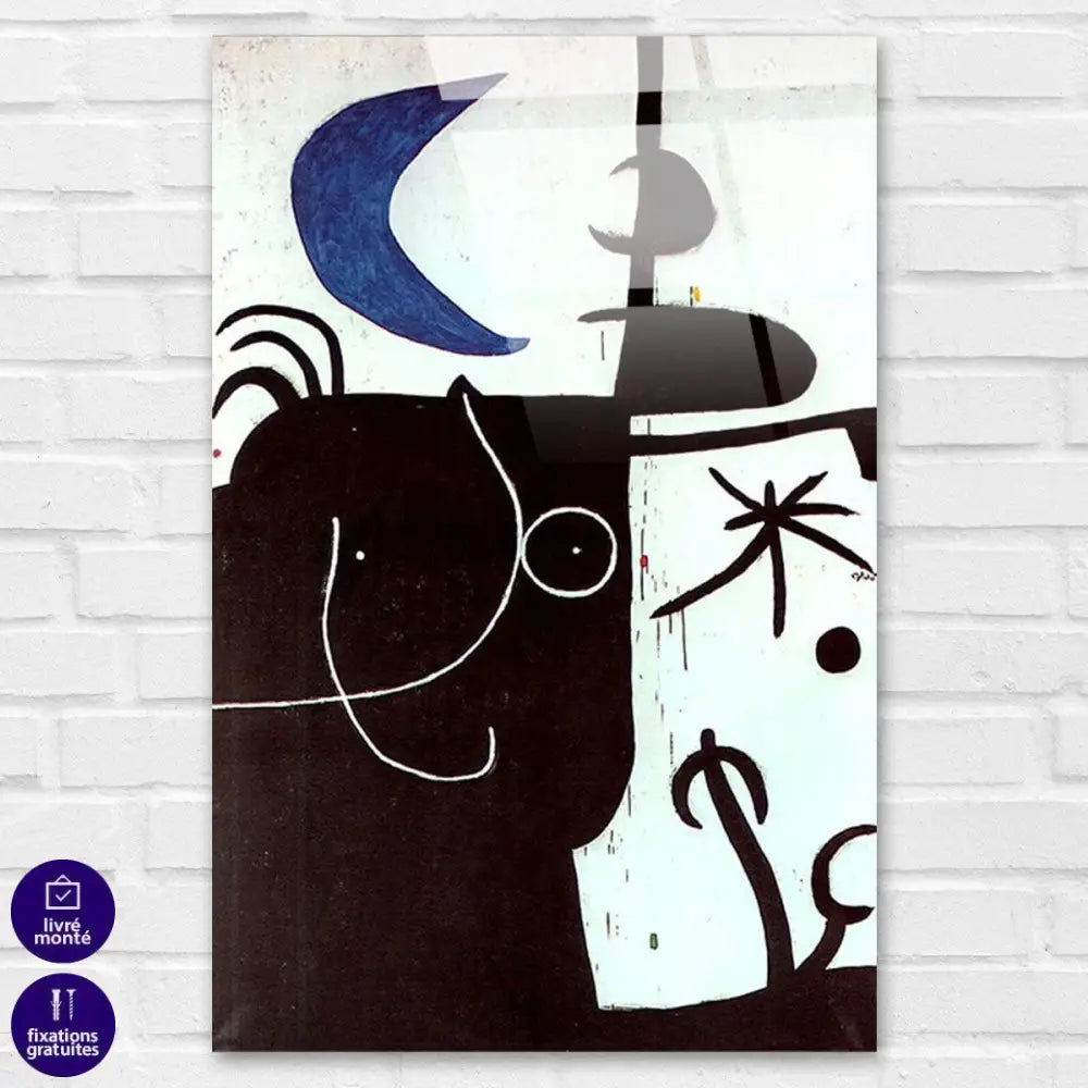 Tableau Joan Miro Femme devant la lune - Montableaudeco