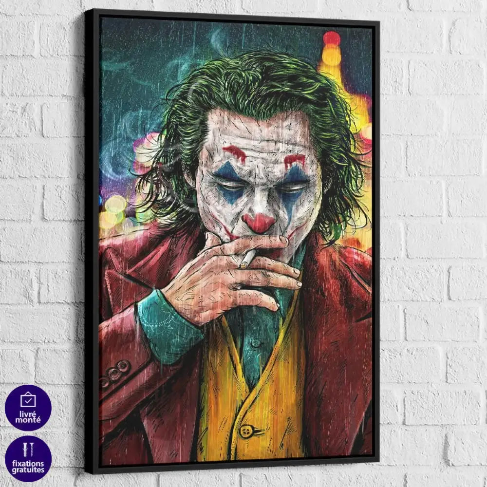 Tableau Joker Le Clown Sombre cadre noir