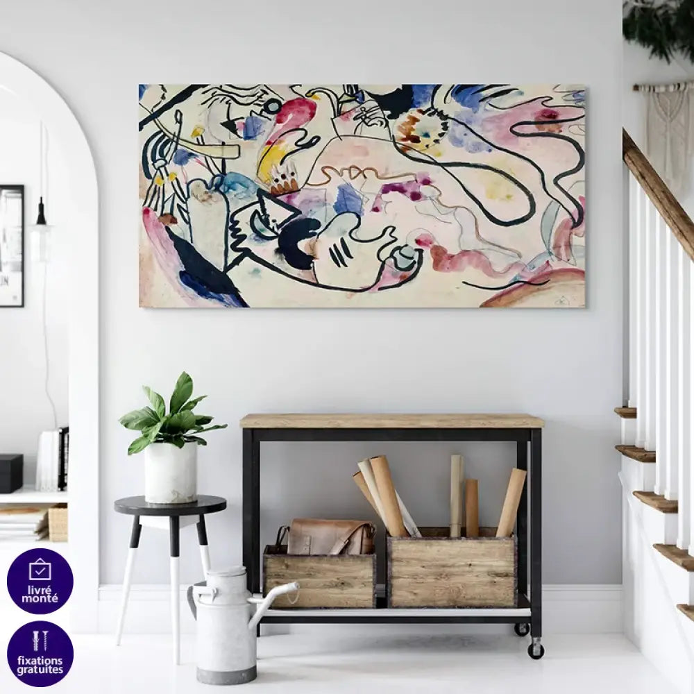 Palette douce, touches ocres et violettes, détail de l’œuvre