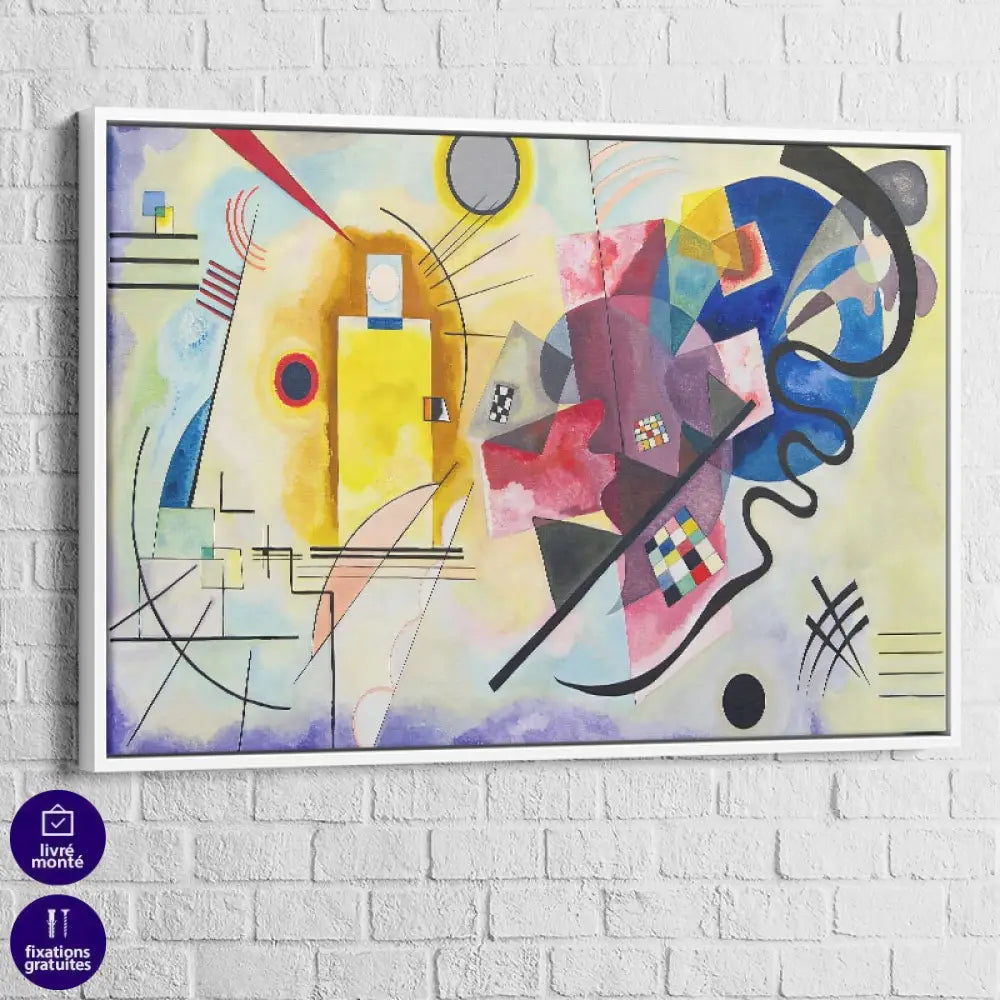 Version cadre flottant blanc mettant en valeur la géométrie de Kandinsky