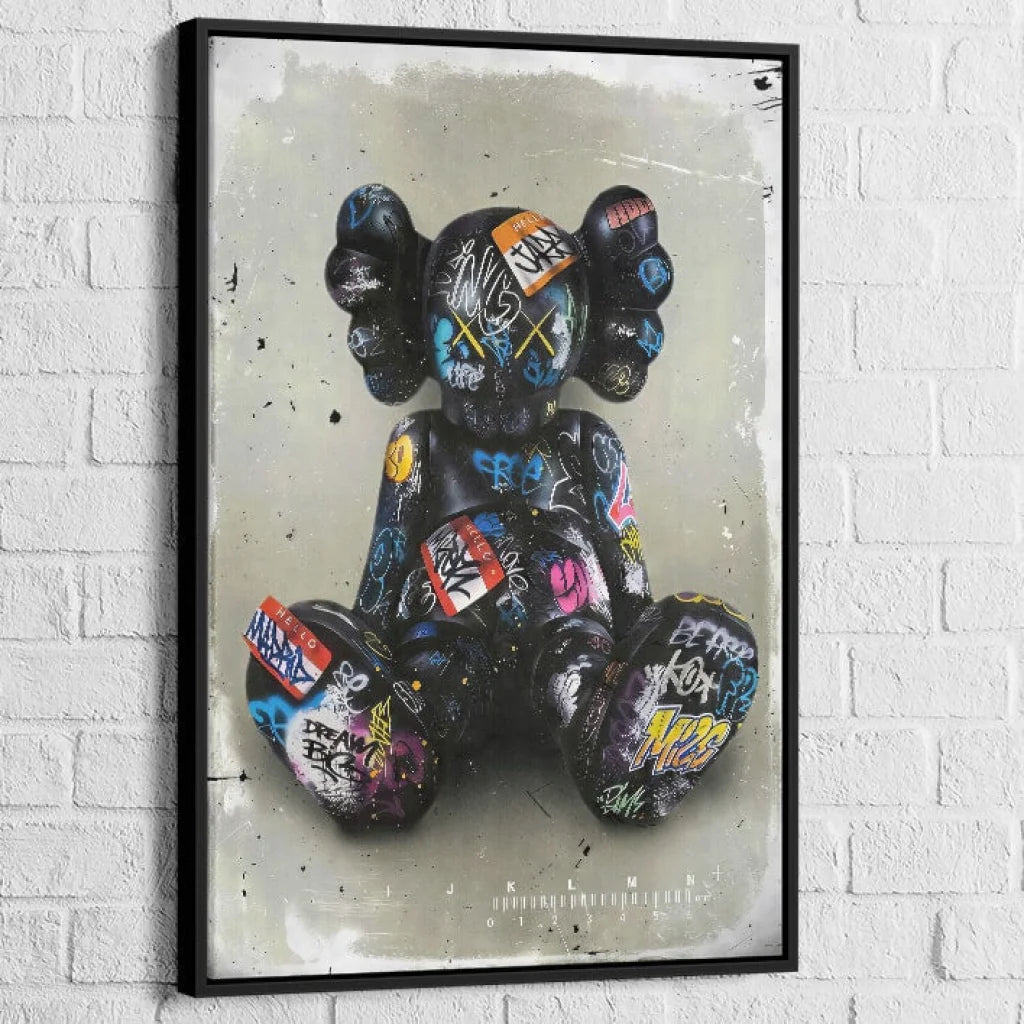 Tableau Kaws Black Pop 40x60cm / Cadre Noir Tableau Kaws
