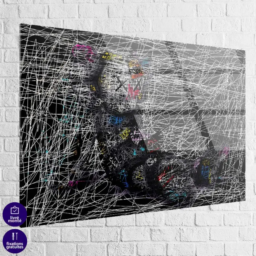 tableau kaws le dormeur de craie en plexiglas