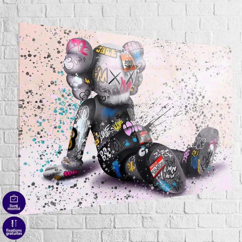 tableau kaws le rêveur assis en plexiglas