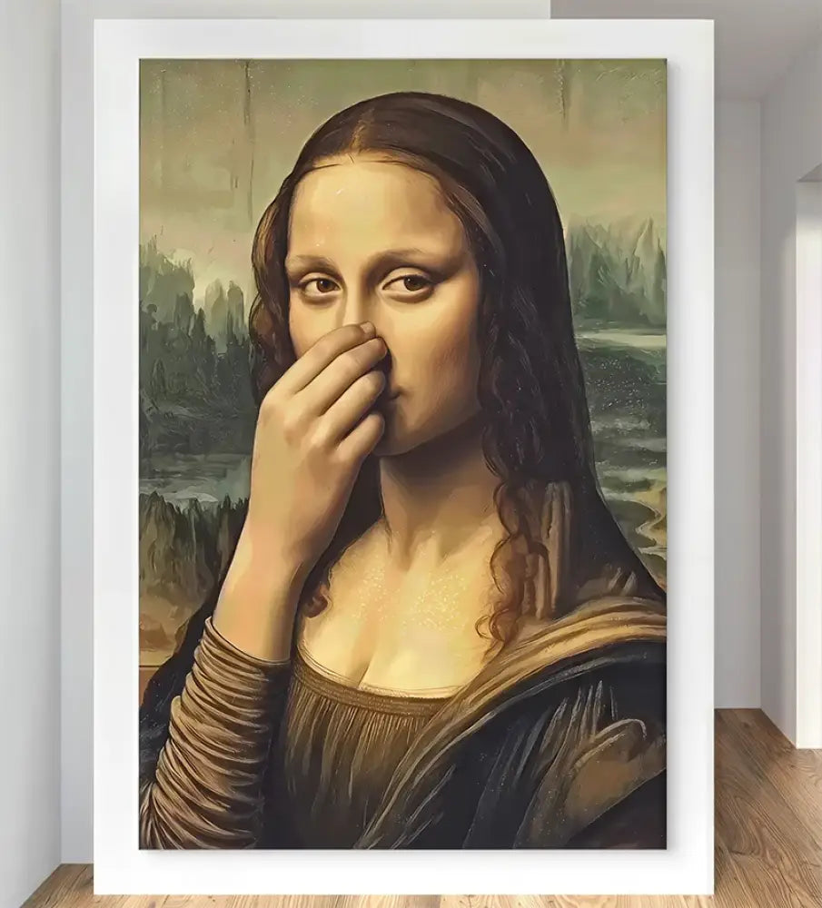 Tableau humoristique La Joconde en Apnée pour toilettes
