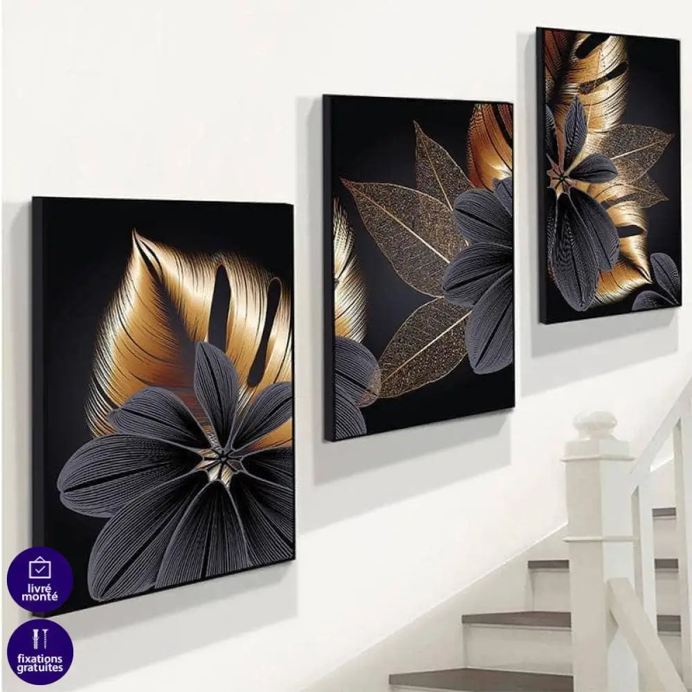 Tableau Les Fleurs Dorée - Montableaudeco