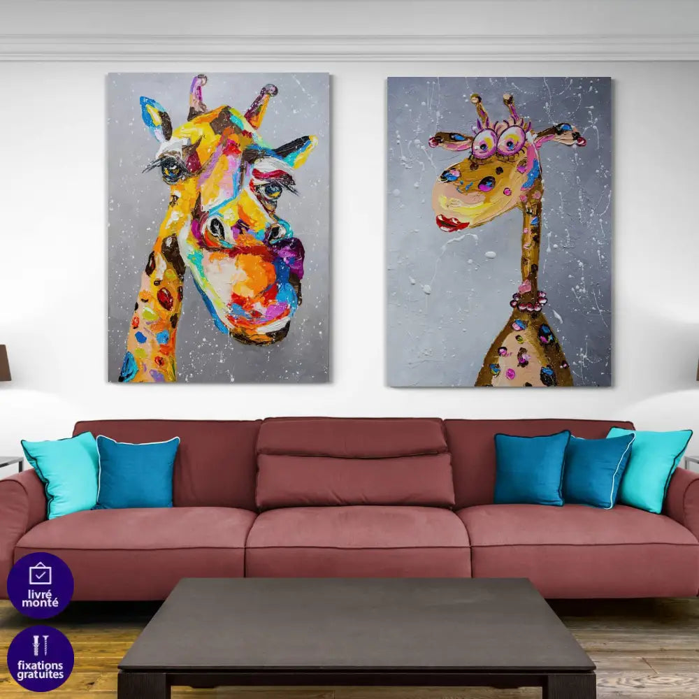 Tableau Les Jolies Girafes - Montableaudeco
