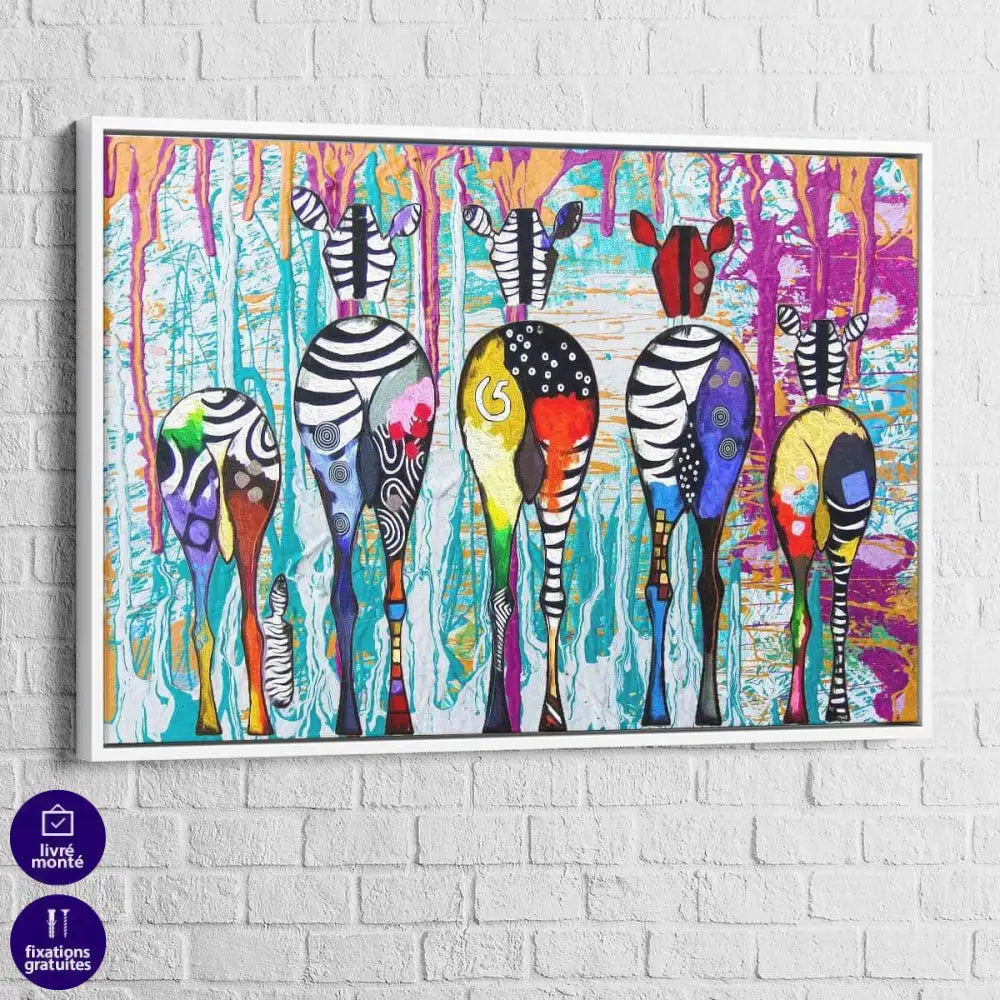 Tableau Les Zèbres colorés - Montableaudeco