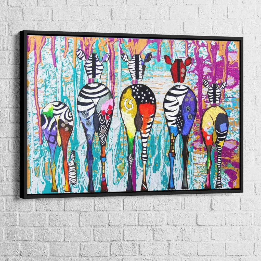 Tableau Les Zèbres colorés - Montableaudeco
